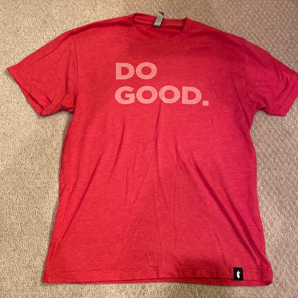 Cotopaxi, red, “Do Good” tee shirt